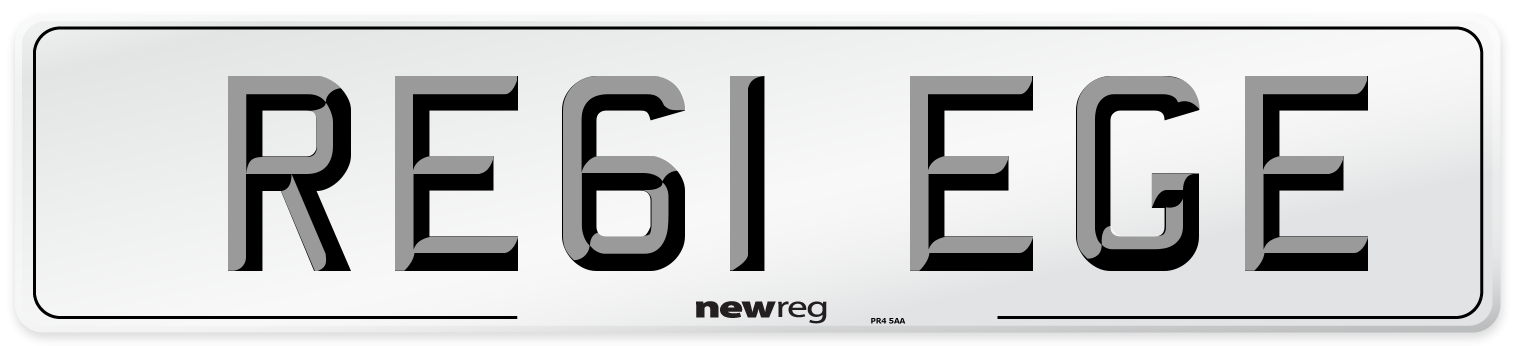 RE61 EGE Number Plate from New Reg